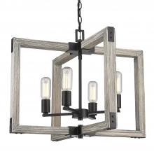  7808-4 BLK - Lowell 4-Light Chandelier in Matte Black